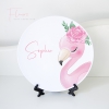 Flamingo met rozenhaarband bord