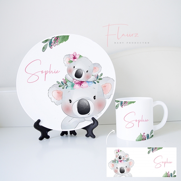 Koala met kleine koala Serviesset